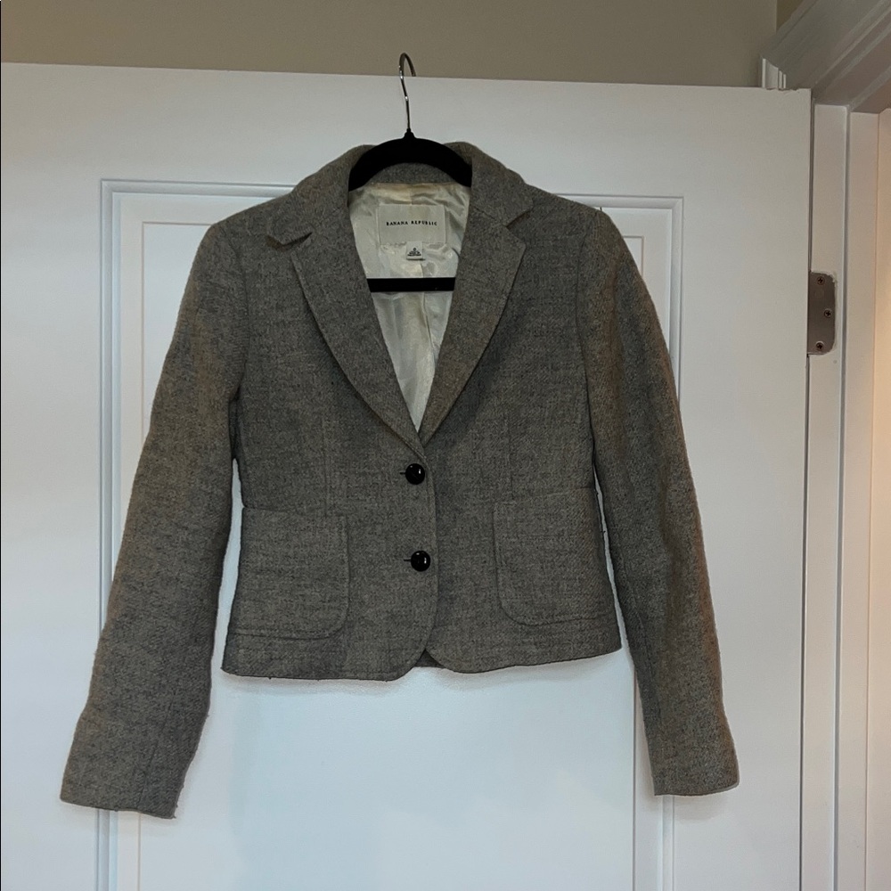 Banana Republic Women's Wool Gray Blazer Jacket